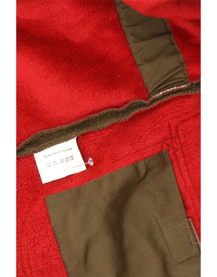 Deerhunter Mens Loose Fit Fleece Jacket UK 38 Medium Khaki Colourblock
