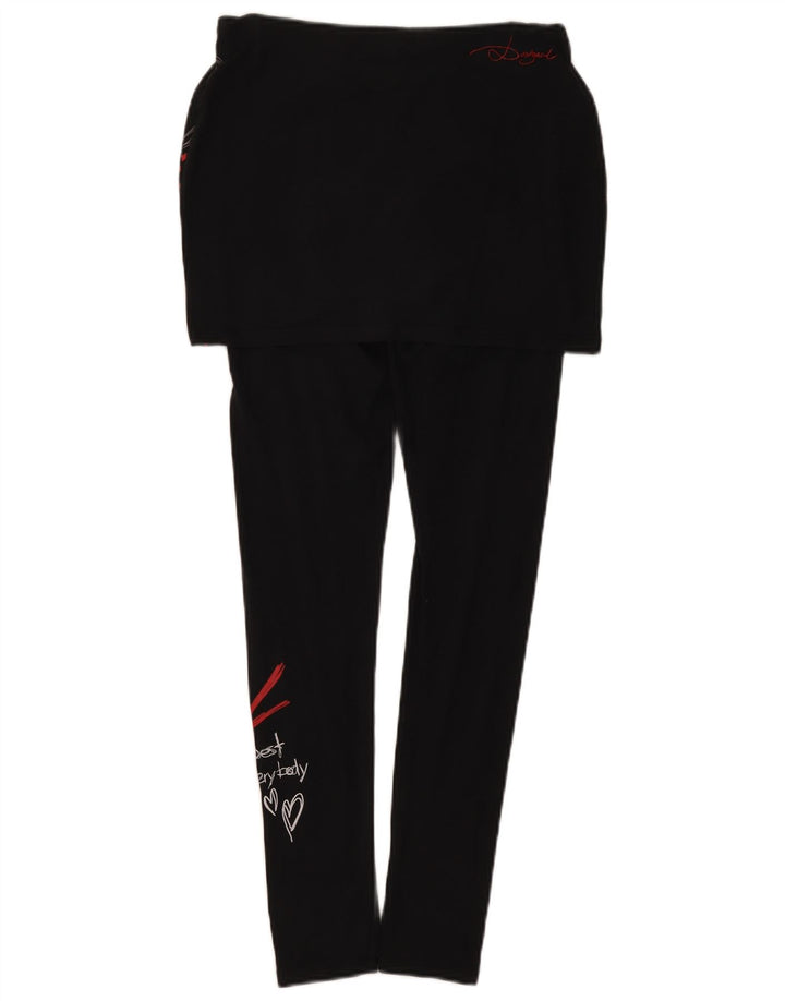 Desigual Womens Graphic Leggings UK 10 Small Black Geometric