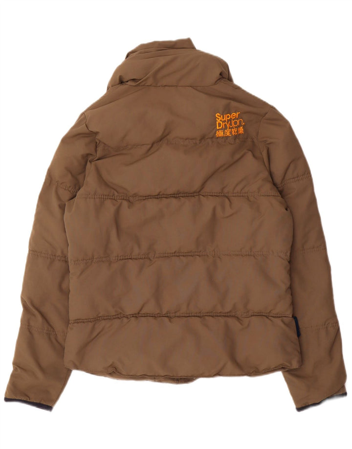 Superdry Womens Padded Jacket UK 14 Medium Beige Nylon
