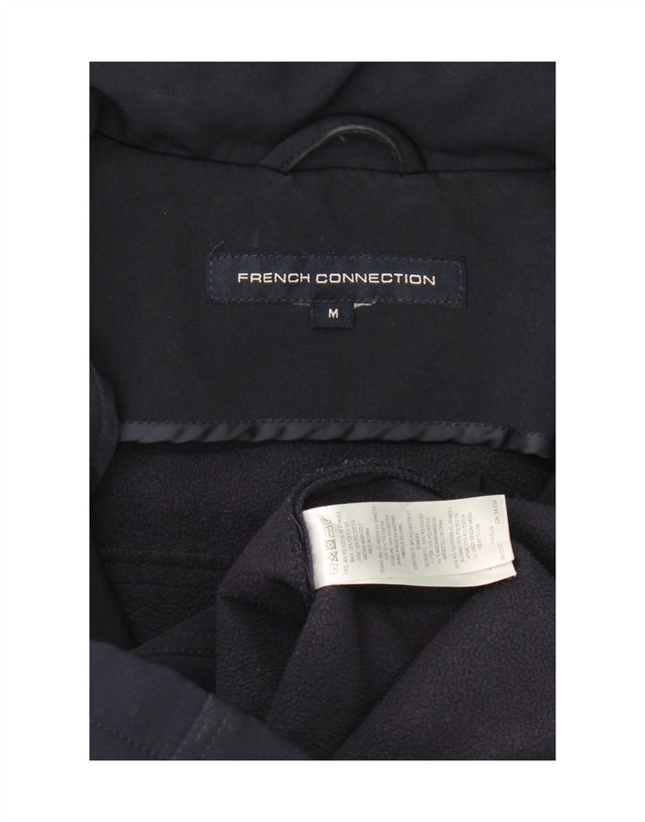 FRENCH CONNECTION Womens Overcoat UK 14 Medium Navy Blue Polyester Vintage French Connection and Second-Hand French Connection from Messina Hembry 
