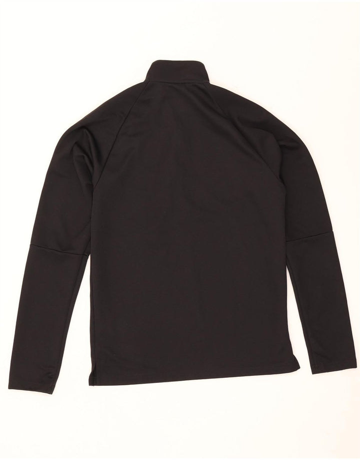 Adidas Herre Climalite Pullover med lynlås-hals Træningsdragt Top Lille sort polyester