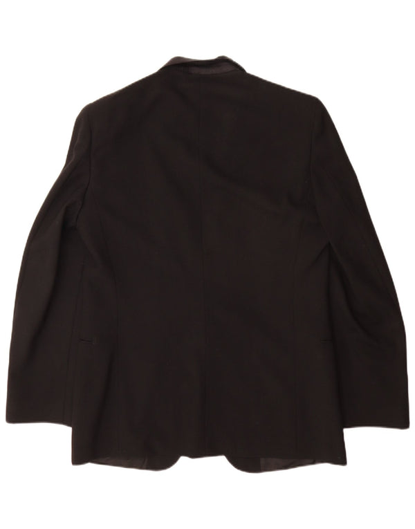 Sergio Valentino Mens 1 Button Blazer Jacket IT 50 Large Black Virgin Wool