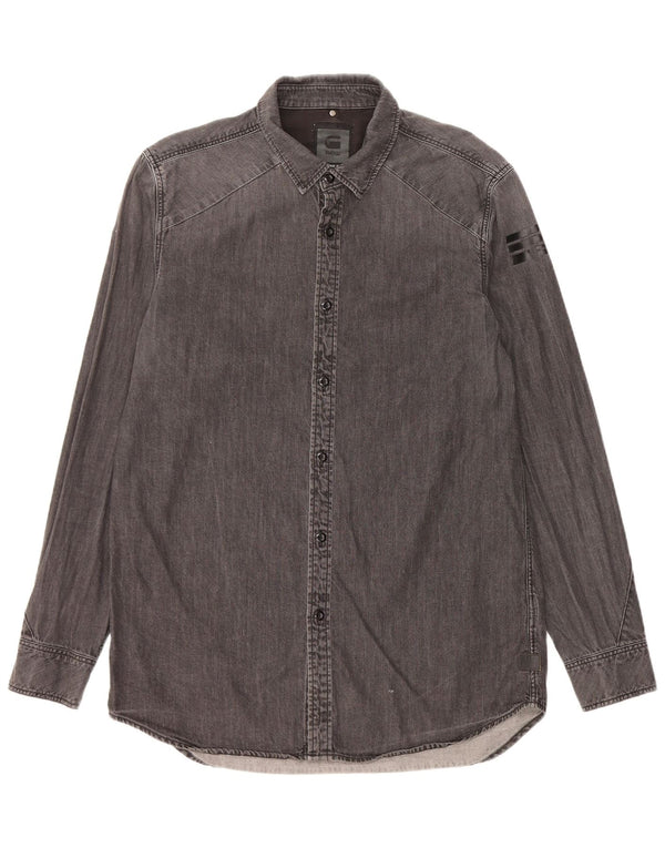 G-Star Mens Denim Shirt Large Grey Cotton