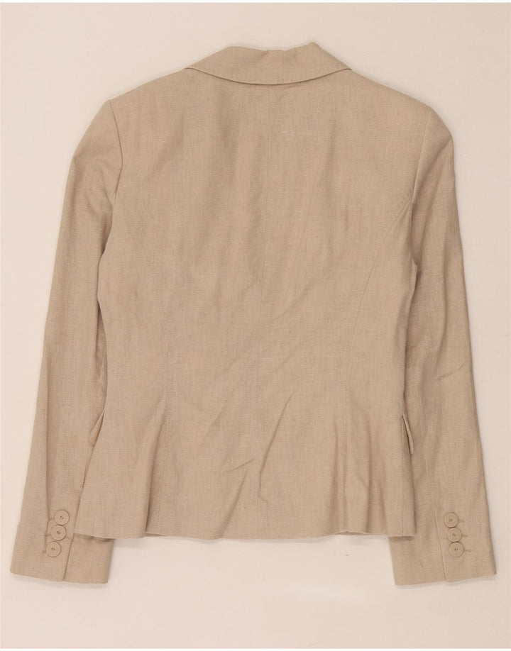 Marks & Spencer Veste blazer à 5 boutons pour femme UK 10 Petit lin beige