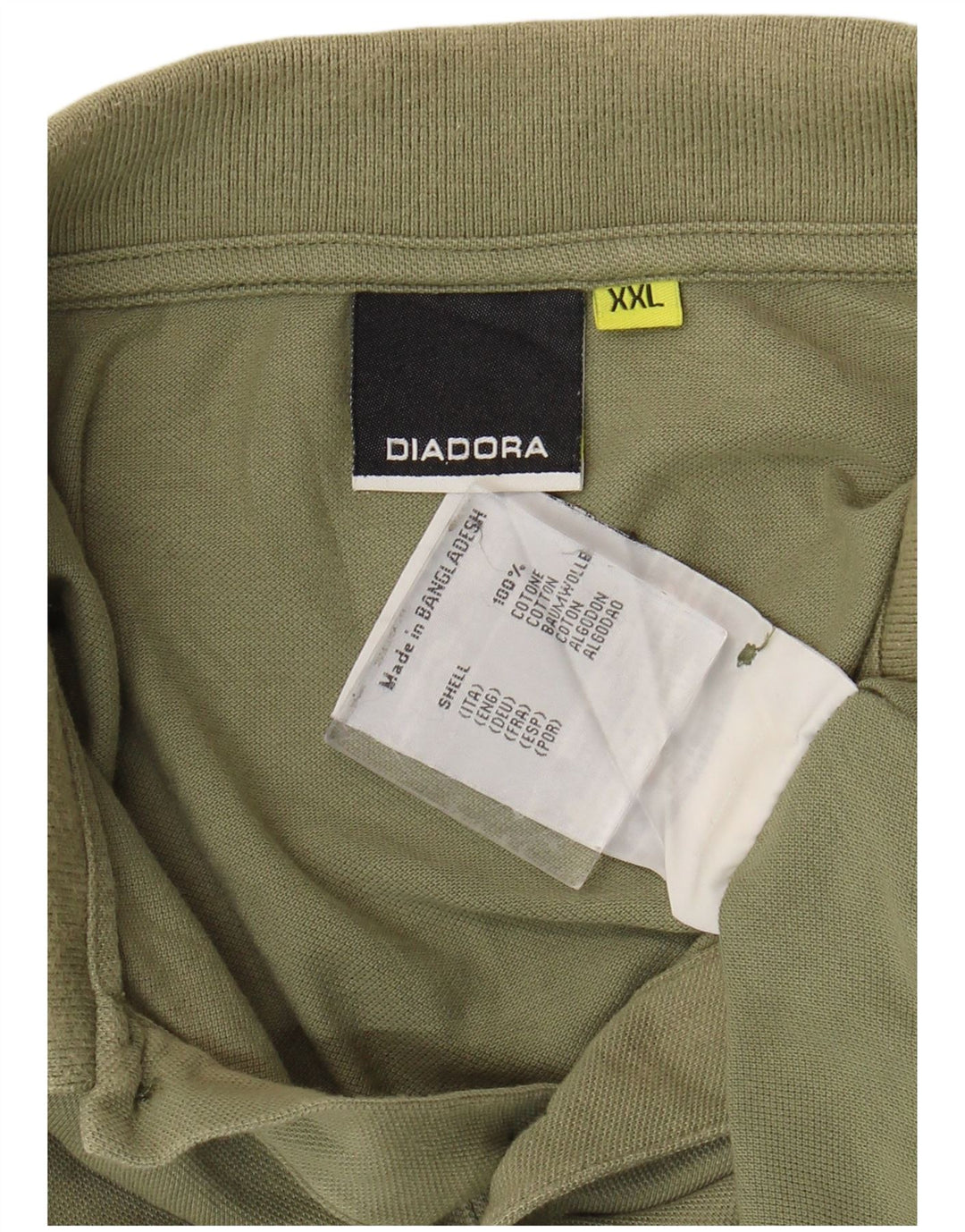 Camisa polo masculina DIADORA 2XL algodão verde