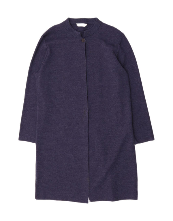 Marks & Spencer Dame Longline Cardigan Sweater UK 16 Large Navy Blue Wool