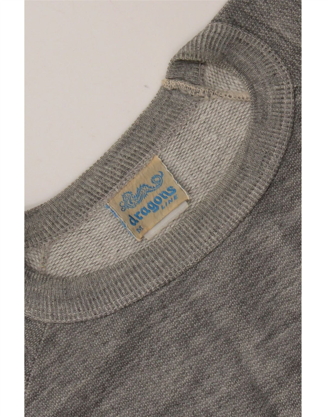 Felpa grafica da uomo vintage in cotone chiazzato grigio medio