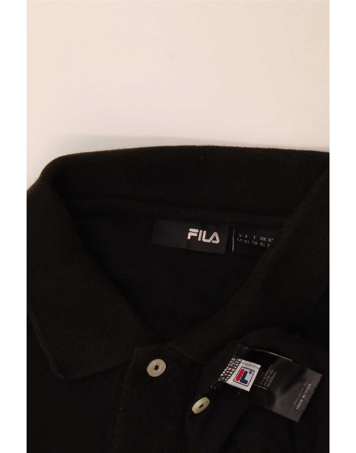 Fila Mens Polo Shirt XL Black Cotton