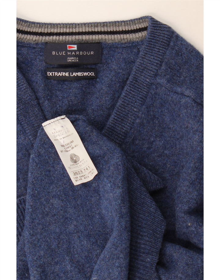 Marks & Spencer Womens V-Neck Jumper Sweater UK 14 Medium Navy Blue