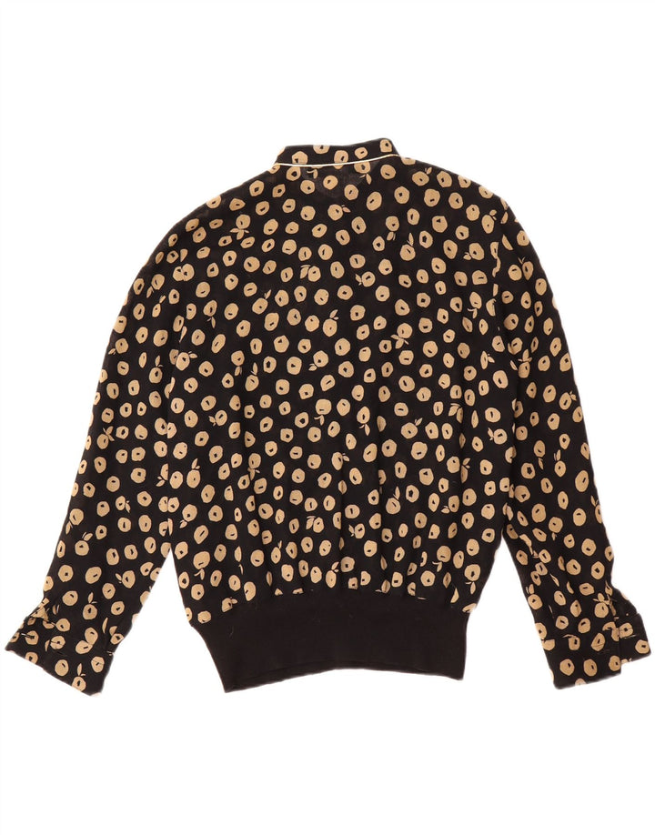 DONNA MIZAR Womens Long Sleeve Blouse Top IT 44 Medium Black Spotted Vintage Donna Mizar and Second-Hand Donna Mizar from Messina Hembry 