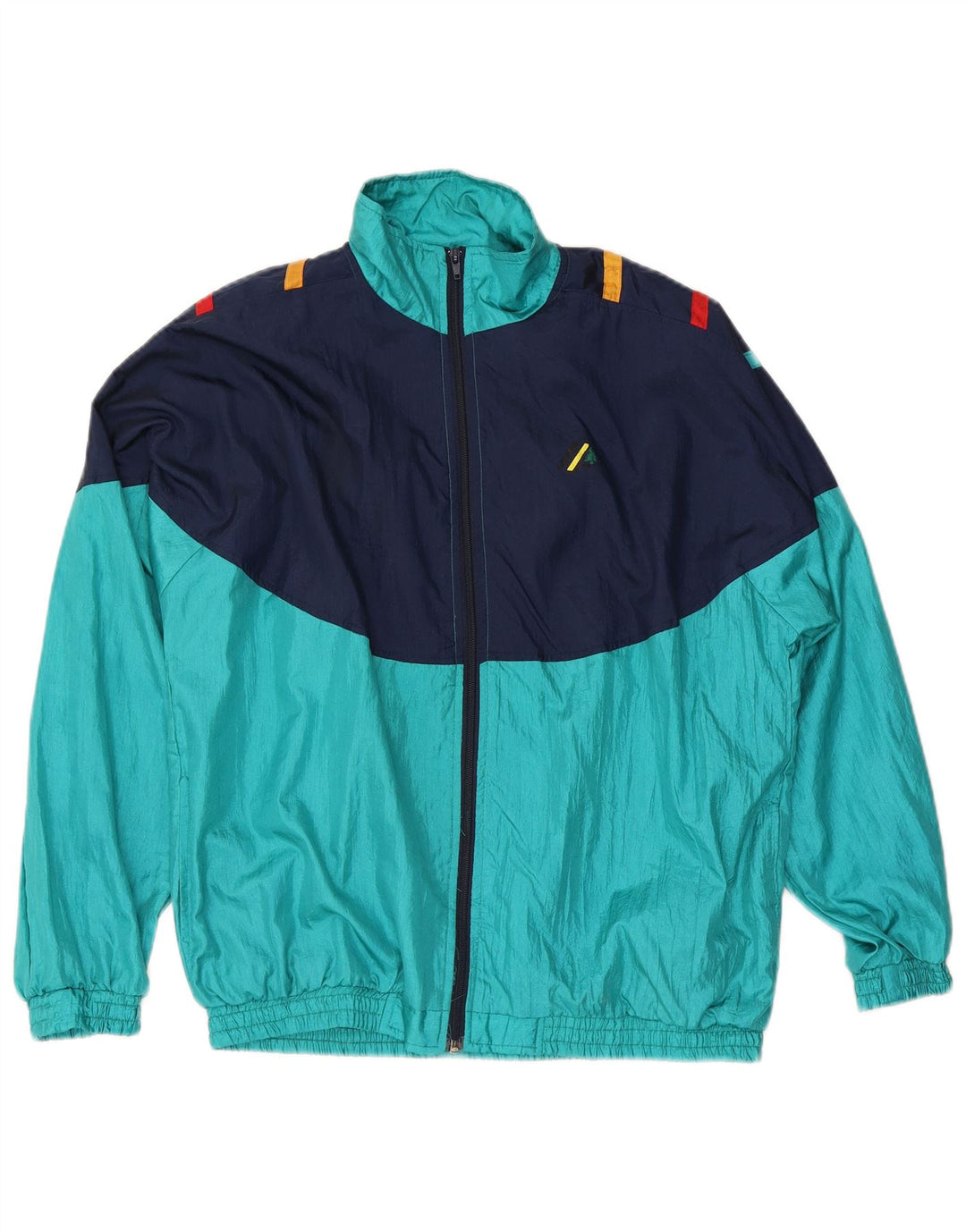 VINTAGE Mens Tracksuit Top Jacket XL Blue Colourblock