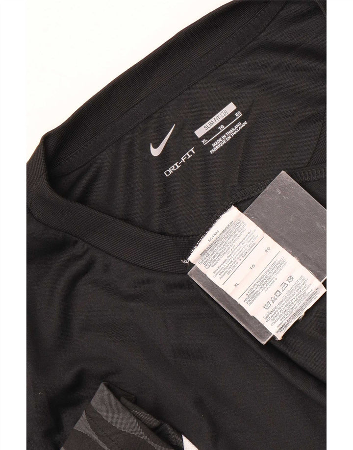 Nike Mens Dri Fit Slim Graphic T-Shirt Top XL Black Polyester