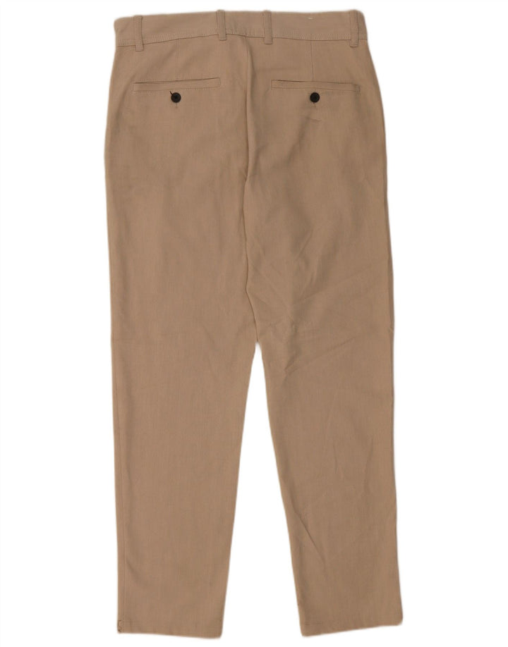Zara Mens Slim Chino Trousers EU 38 Small W30 L28 Beige Polyester