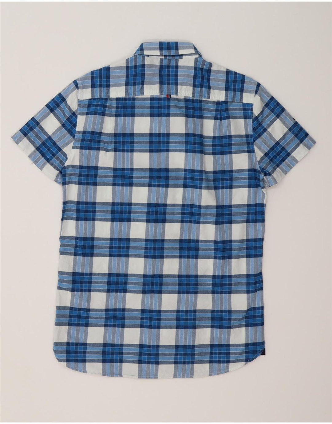 Superdry Kortærmet Herreskjorte Medium Blue Ternet Bomuld