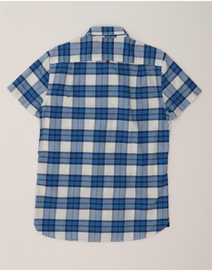 Superdry Kortærmet Herreskjorte Medium Blue Ternet Bomuld