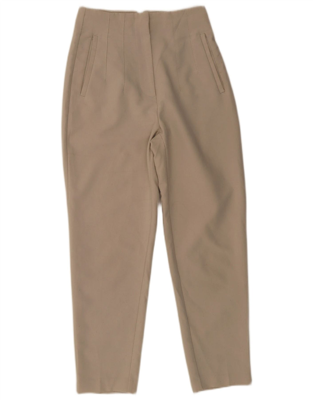 Zara koniske jakkesætbukser til kvinder Small W26 L27 Beige Polyester