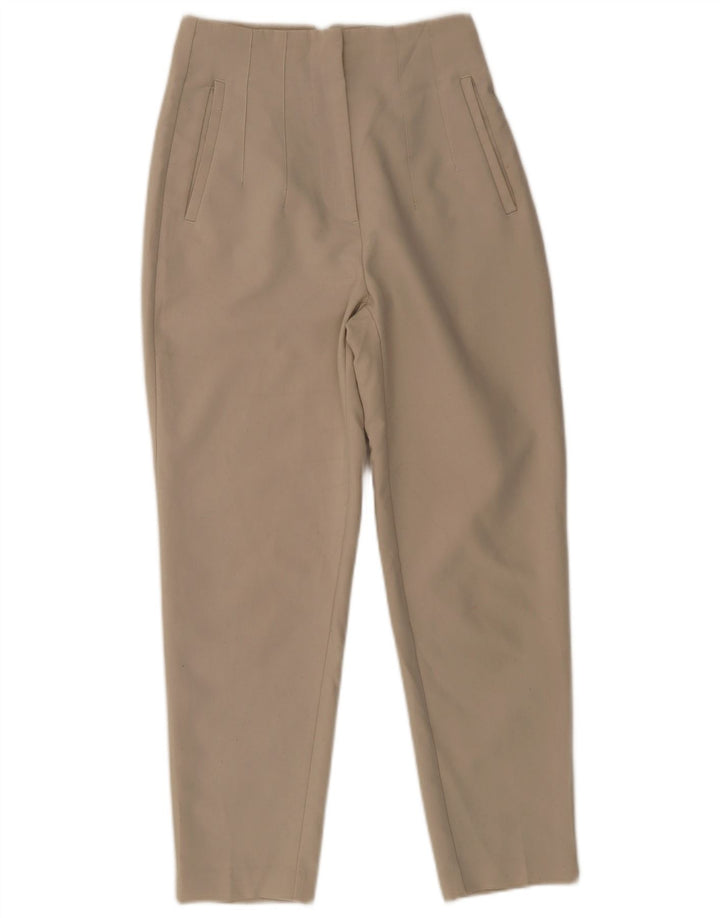 Zara koniske jakkesætbukser til kvinder Small W26 L27 Beige Polyester