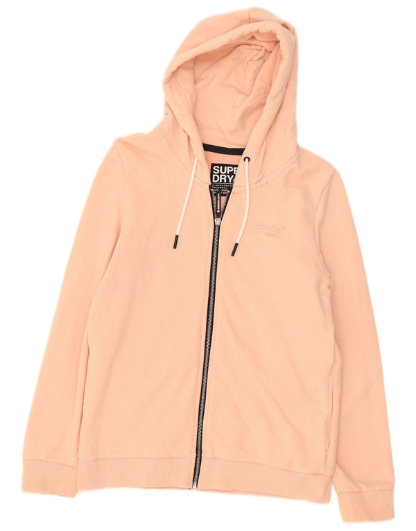 Superdry Womens Zip Hoodie Sweater UK 10 Small Pink Cotton