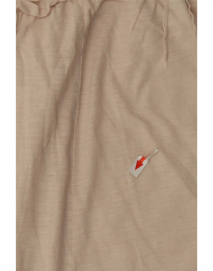 Benetton Womens Crop Strapless Top UK 12 Medium Beige Cotton
