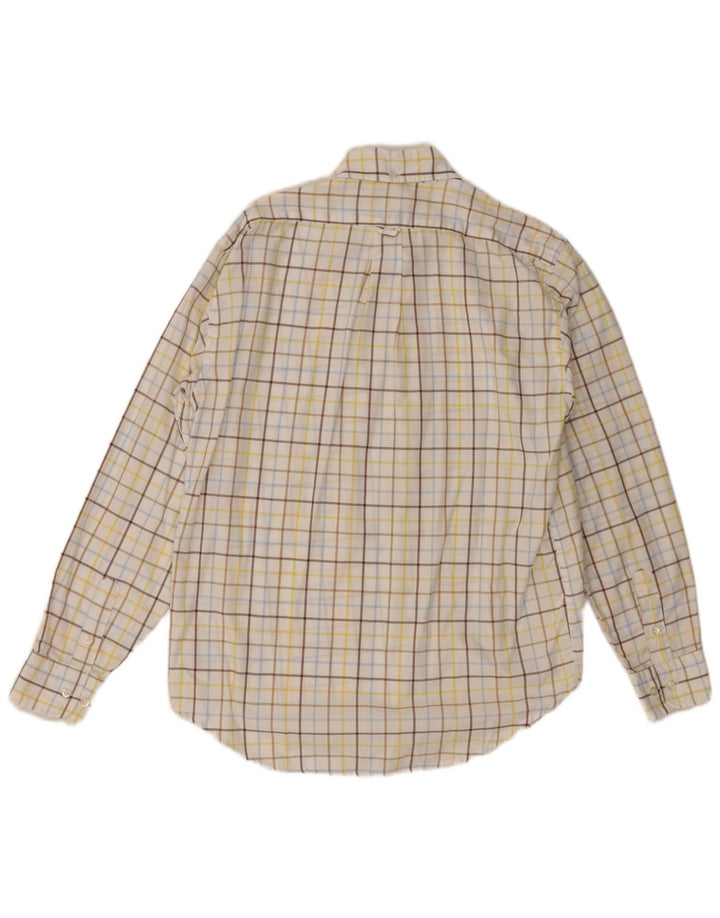 Henry Cottons Mens Shirt Size 41 Medium White Check Cotton