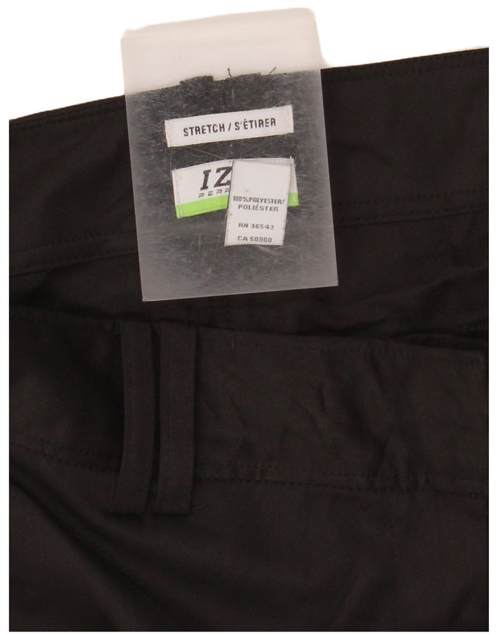 IZOD Womens Straight Chino Trousers US 10 Large W32 L30 Black Polyester