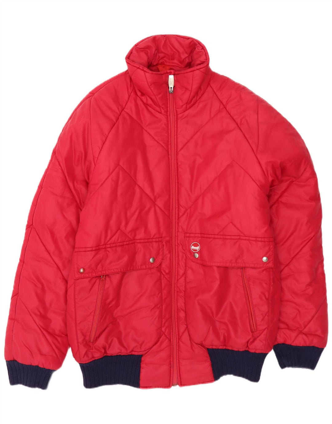 Brunik Mens Padded Jacket UK 38 Medium Red Colourblock