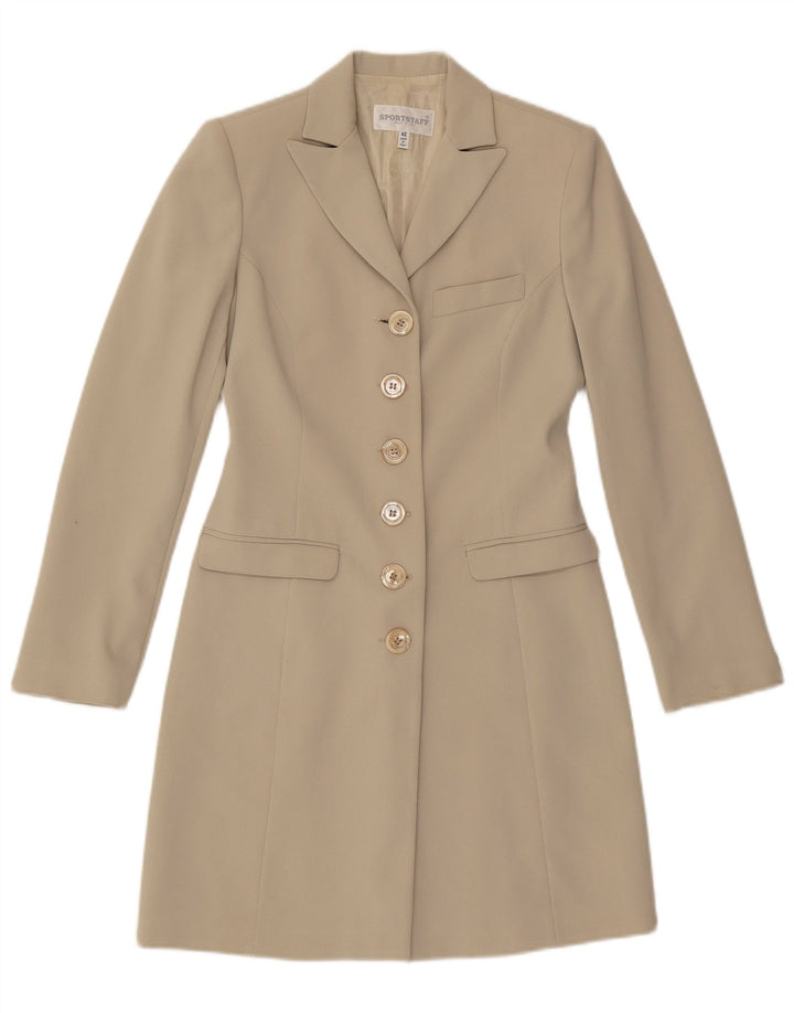 SPORTSTAFF Womens Longline 6 Button Blazer Jacket IT 42 Medium Beige