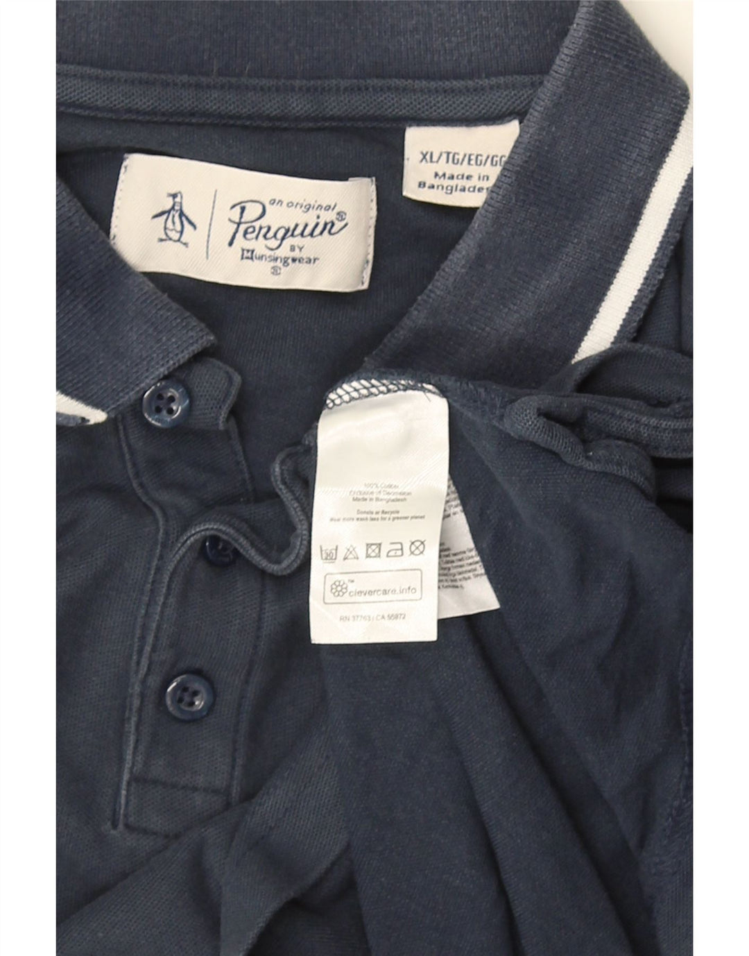 PENGUIN Mens Polo Shirt XL Navy Blue Cotton