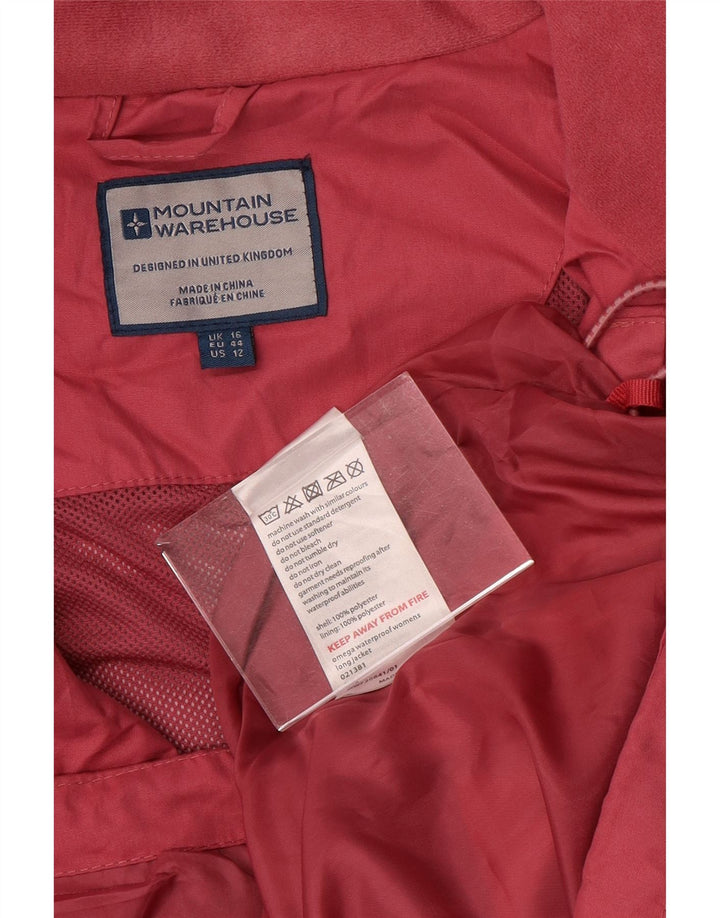 Giacca antipioggia con cappuccio da donna Mountain Warehouse UK 16 Large Rosa Poliestere