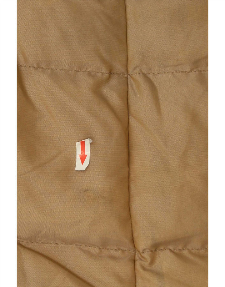 Zara Mujer Abrigo Acolchado UK 40 Small Marrón Nylon