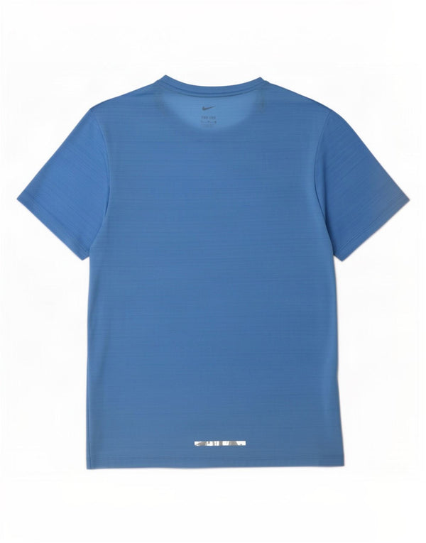Nike Mens Dri Fit T-Shirt Top Small Blue Pinstripe Polyester