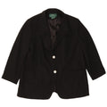 Ralph Lauren Damen-Blazerjacke mit 2 Knöpfen, US 14 XL, schwarze Wolle