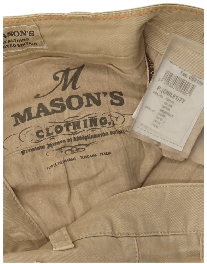 Mason's Womens Slim Cargo Trousers  W32 L33 Beige Cotton
