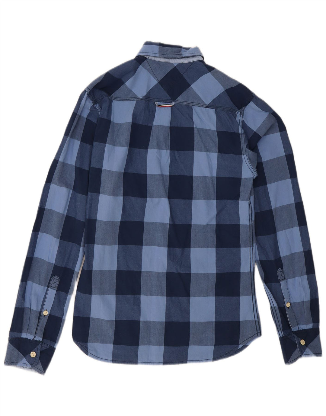 Camicia da uomo Tommy Hilfiger piccola in cotone a quadri blu navy