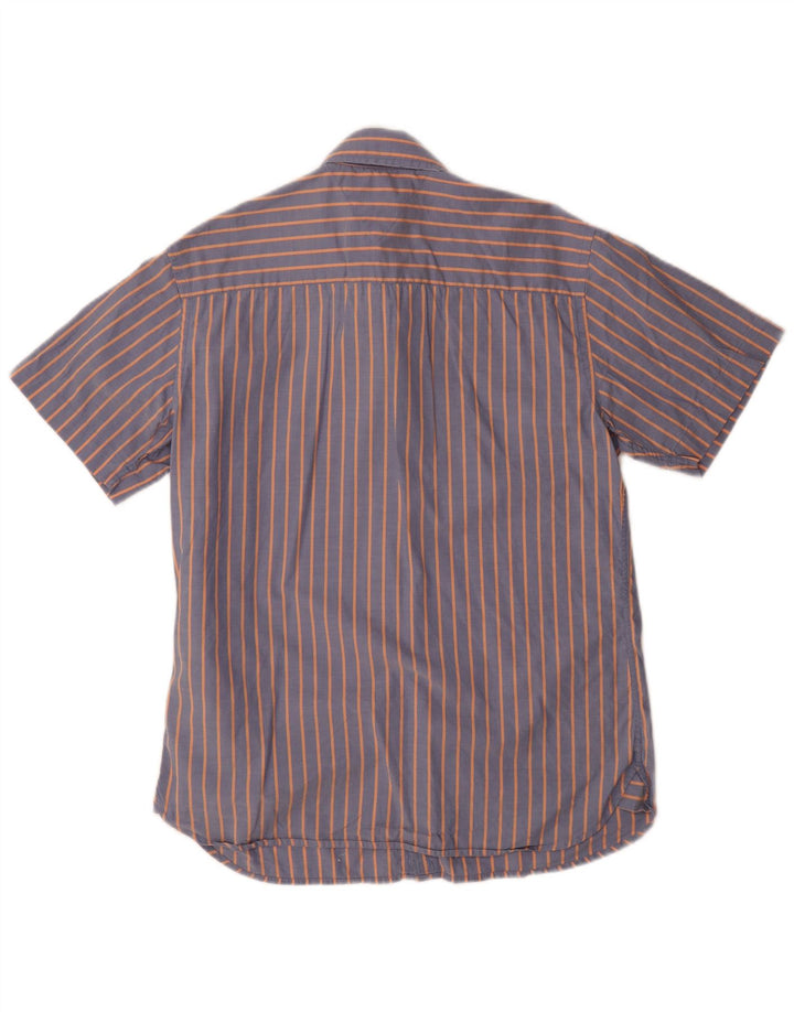 TOMMY HILFIGER Mens Short Sleeve Shirt Medium Blue Striped Cotton