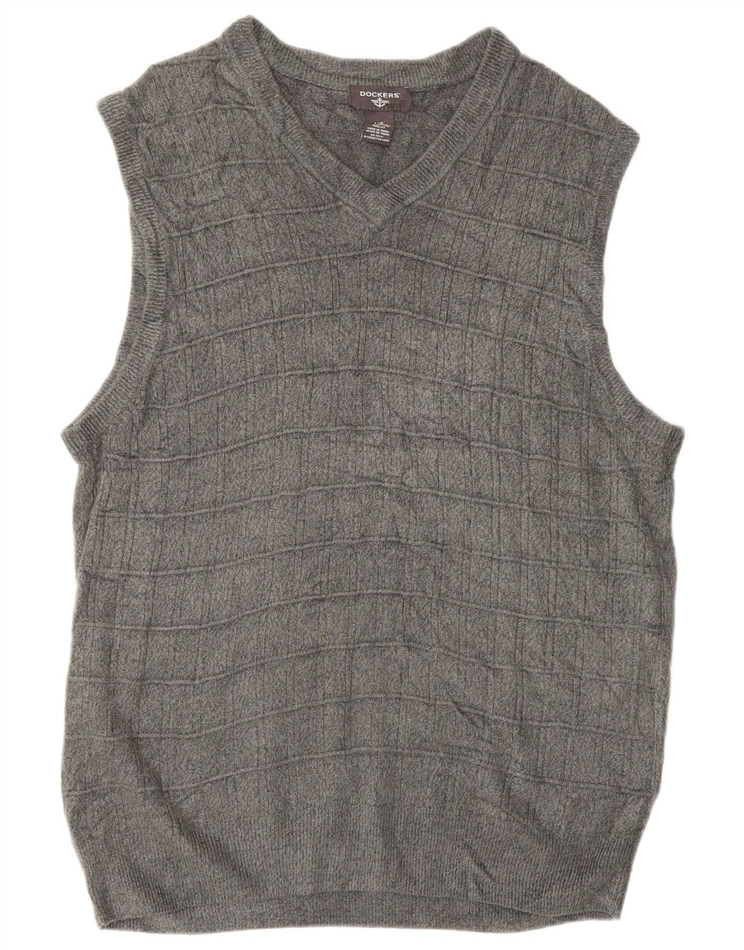 Dockers Mens Vest Tank Top Large Grey Flecked Acrylic