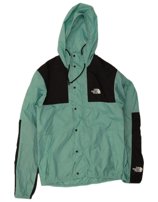 The North Face Regnjakke med hætte til mænd UK 36 Lille turkis farveblok