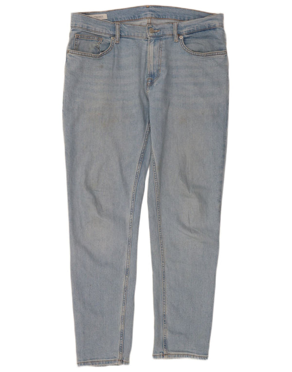 Jeans slim da uomo Zara EU 44 Large W34 L30 cotone blu