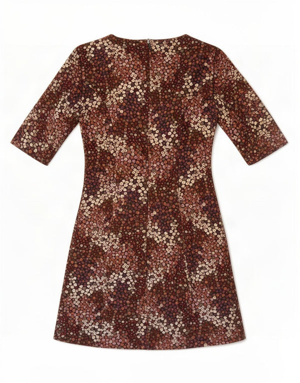 Zara Womens Trafaluc Robe fourreau UK 6 XS Marron Floral