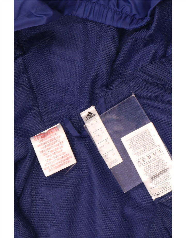 Adidas Boys Zip Hooded Rain Jacket 9-10 Years Navy Blue