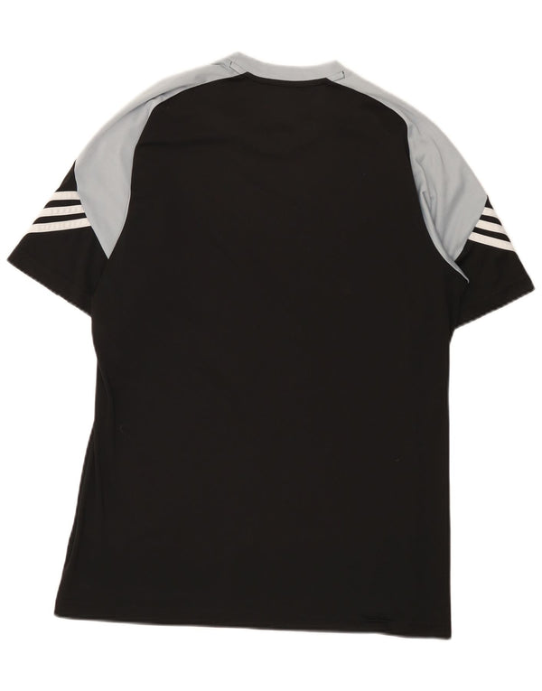 Adidas Herre Climalite T-Shirt Top Medium Sort Colourblock Polyester