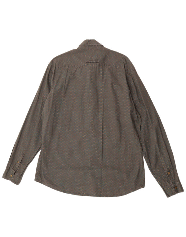 Camel Active Mens Modern Fit Shirt Large Grey Geometric Cotton