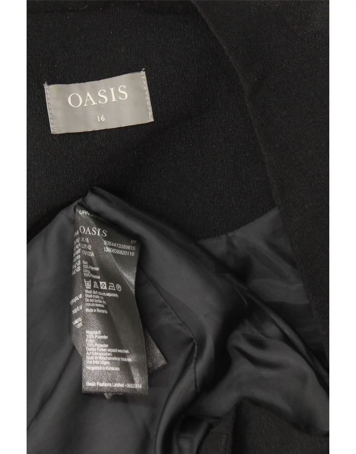 Oasis Womens Open Blazer Jacket UK 16 Large Black Polyester