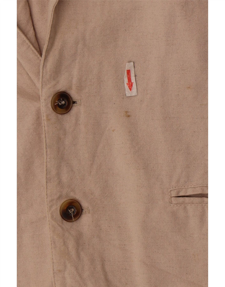 Pioneer Mens 2 Button Blazer Jacket UK 36 Small Beige Cotton