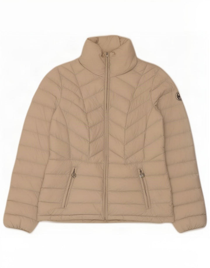 Michael Kors Womens Padded Jacket UK 10 Small Beige Nylon