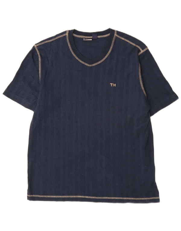 Tommy Hilfiger Mens T-Shirt Top Medium Navy Blue Cotton