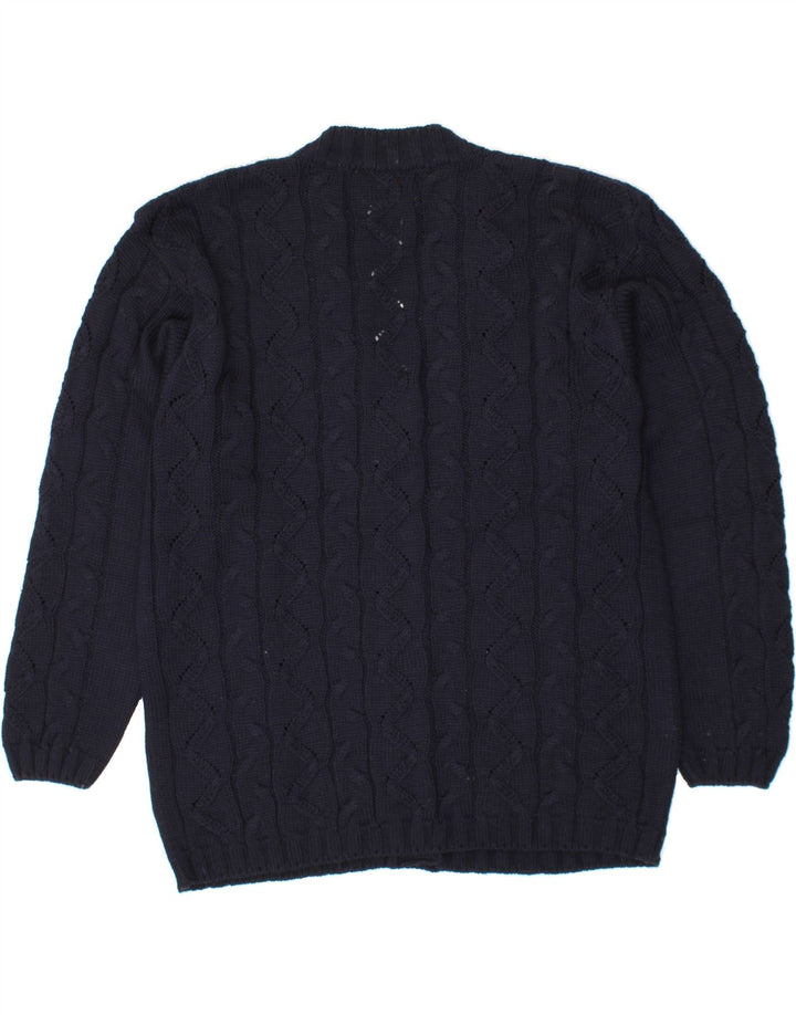 MARRONETTO Womens Cardigan Sweater IT 46 Large Navy Blue Wool Vintage Marronetto and Second-Hand Marronetto from Messina Hembry 