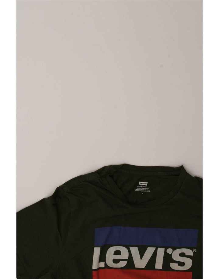 LEVI'S Mens Graphic T-Shirt Top Medium Green Cotton Vintage Levi's and Second-Hand Levi's from Messina Hembry 