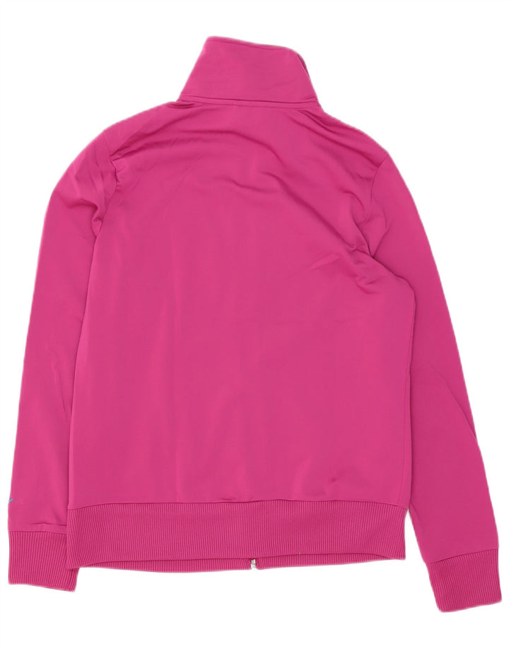 Puma Womens Graphic Tracksuit Top Jacket UK 16 Large Pink Polyester