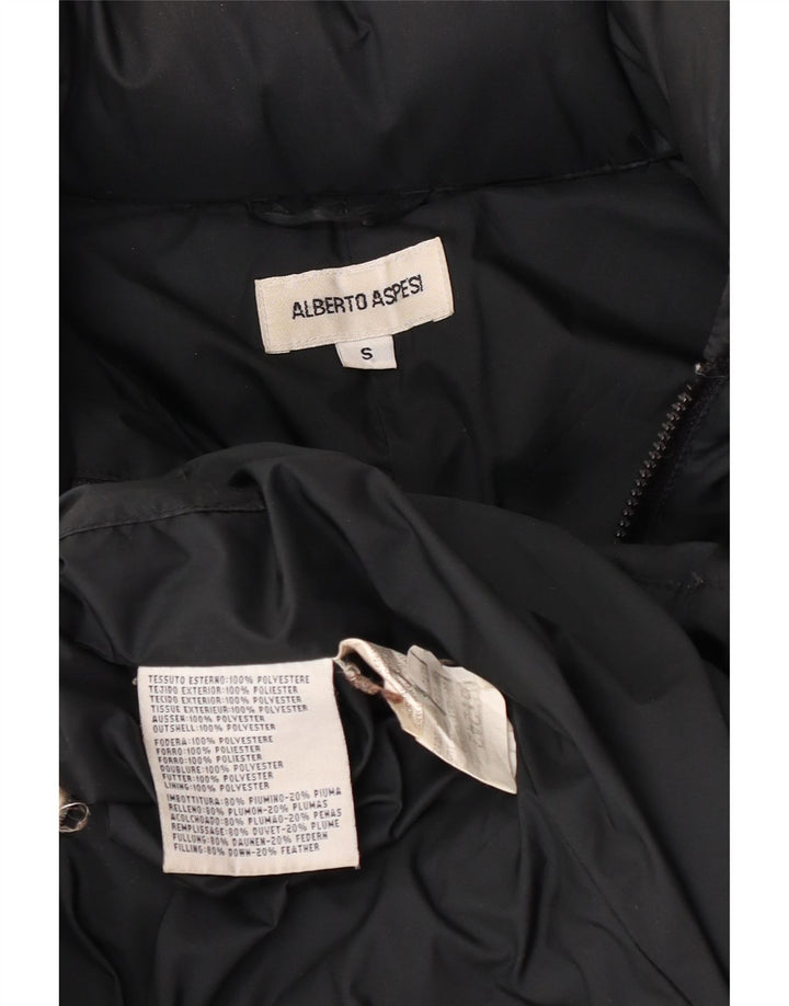 Alberto Aspesi Damen Wattierter Mantel UK 10 Small Schwarz Polyester